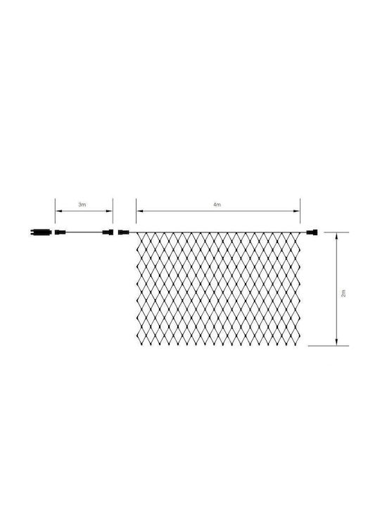 240 Lights LED 4m. x 200cm Warm White type Net 1pcs