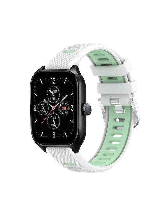 Texture Two Color Armband White Teal (Amazfit GTS 4) Texture Two Color Armband White Teal (Amazfit GTS 4)
