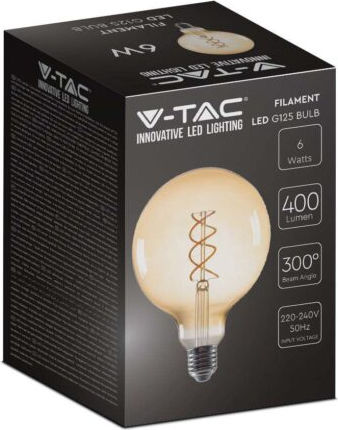 V-TAC LED Bulb 6W 173mm for Socket E27 and Shape G125 Warm White 400lm