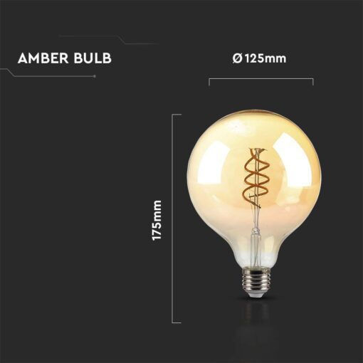 V-TAC LED Bulb 6W 173mm for Socket E27 and Shape G125 Warm White 400lm