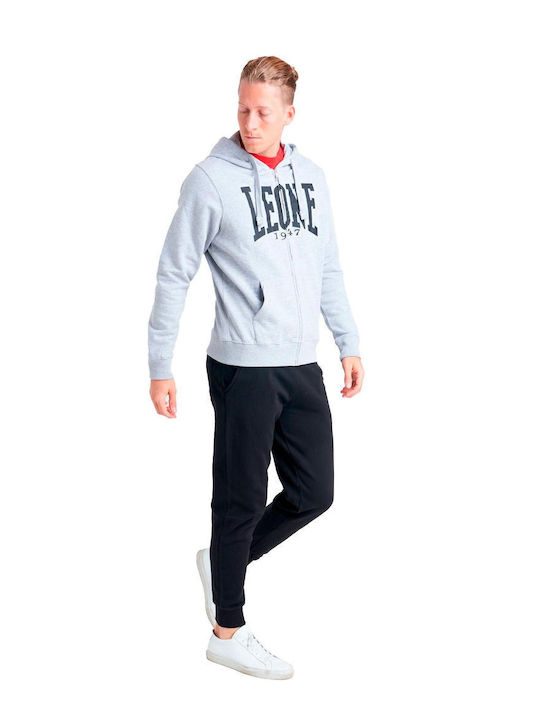 Leone 1947 Herren Sweatshirt Jacke mit Kapuze Grey Melange