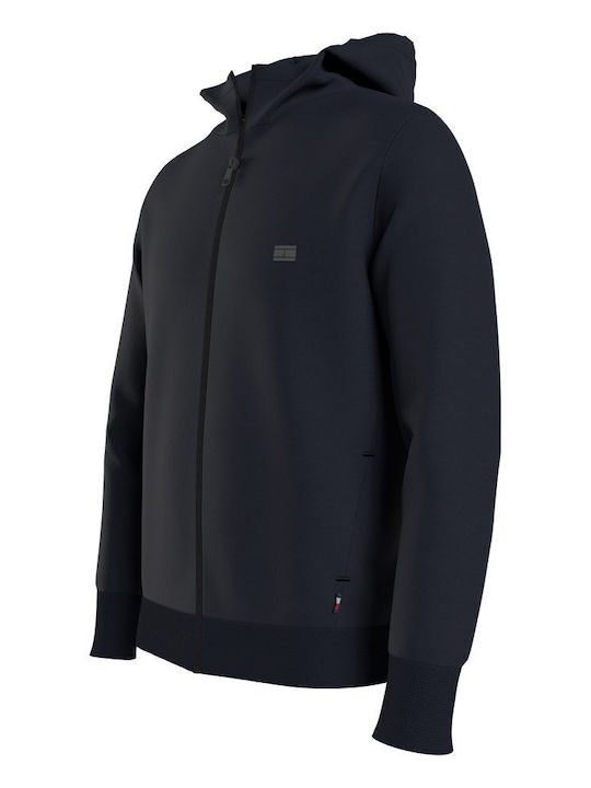 Tommy Hilfiger Flex Men's Sweatshirt Jacket with Hood and Pockets Navy Blue