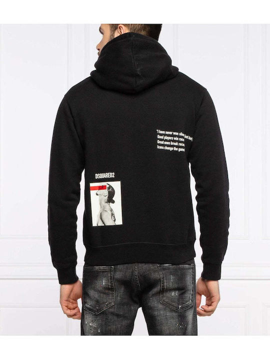 Dsquared2 Men's Sweatshirt with Hood and Pockets Black