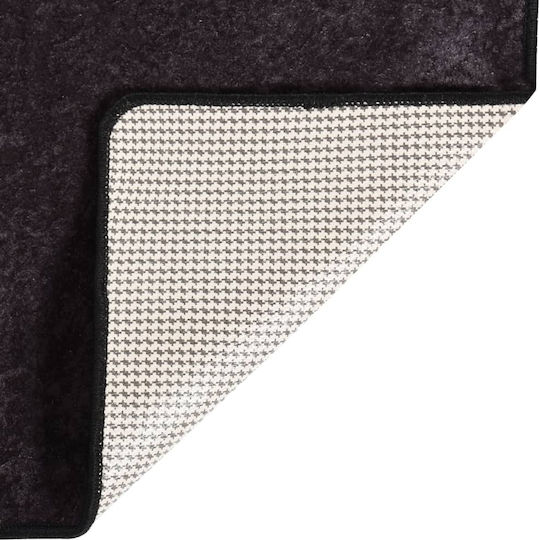 vidaXL Rutschfest Teppich Rechteckig Synthetisch,Polyester/Cotton/Leather Charcoal