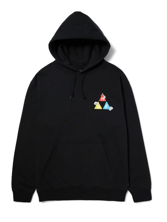 HUF Men's Sweatshirt with Hood and Pockets black