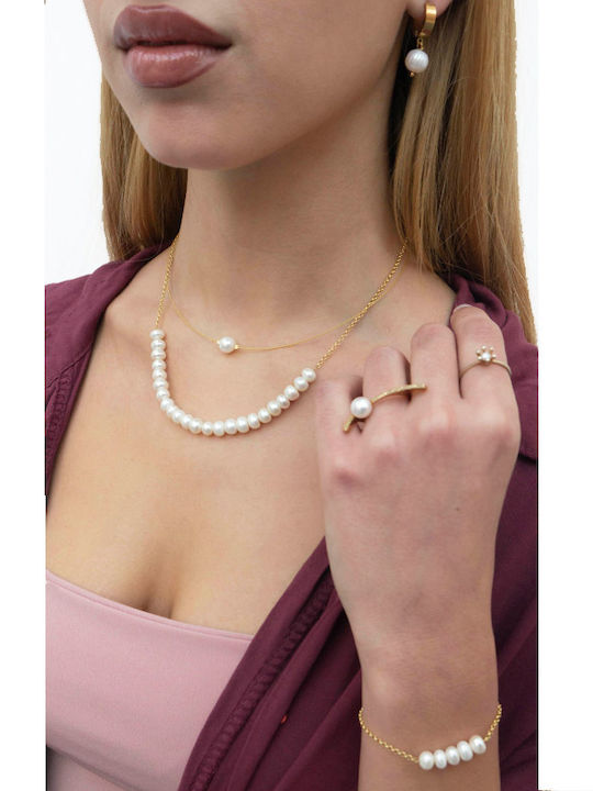 Theodora's Jewellery Ohrringe aus Silber Vergoldet mit Perlen