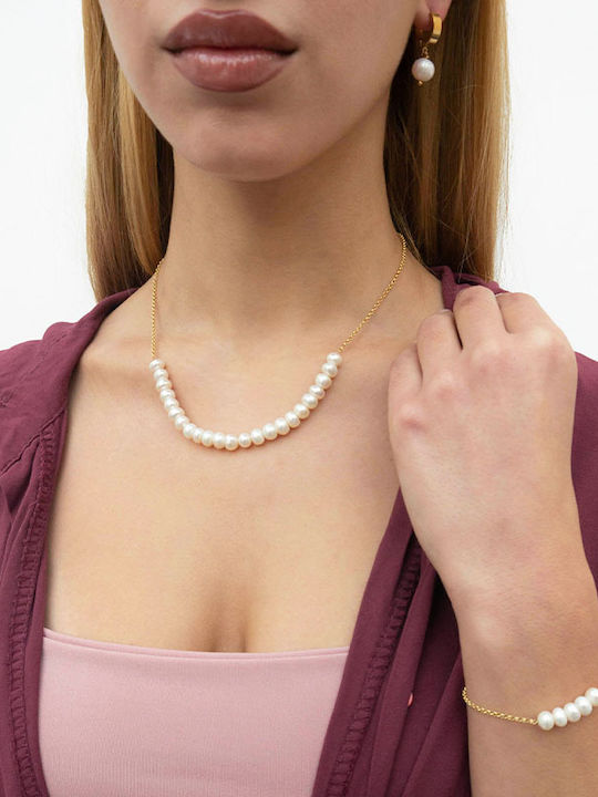 Theodora's Jewellery Ohrringe aus Silber Vergoldet mit Perlen