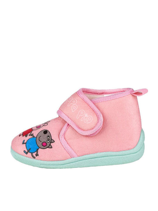 Peppa Pig Φίλοι Παντόφλες Μποτάκια Ροζ
