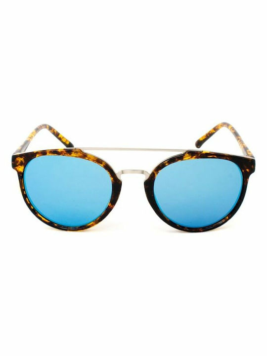 LondonBe Sunglasses with Brown Tartaruga Frame and Blue Lens LB7992851112390