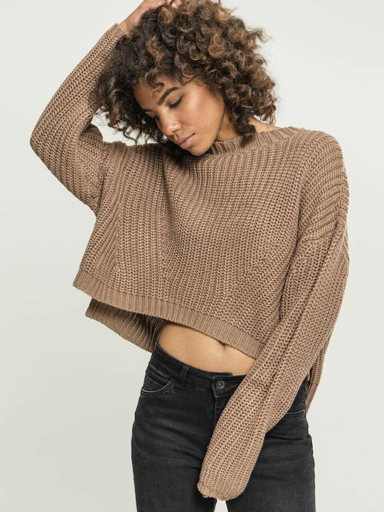 Damen Langarm Pullover Beige