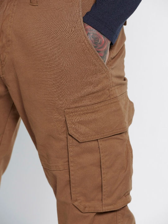 Ανδρικό Παντελόνι Cargo Regular Fit tobacco
