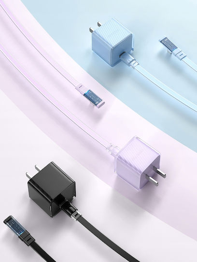 Mcdodo Winkel (90°) / Flach USB-C zu Lightning Kabel 36W Blau 1m (CA-3442)