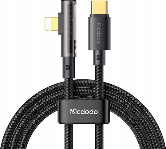 Mcdodo Angle (90°) / Braided USB-C to Lightning Cable 36W Μαύρο 1m (CA-3390)