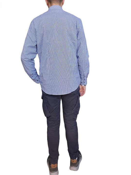 Frank Tailor Herrenhemd Langärmelig Flanell Geprüft Blue