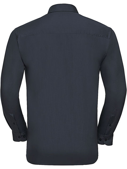 Russell Athletic Men's Shirt Long Sleeve Cotton French Navy