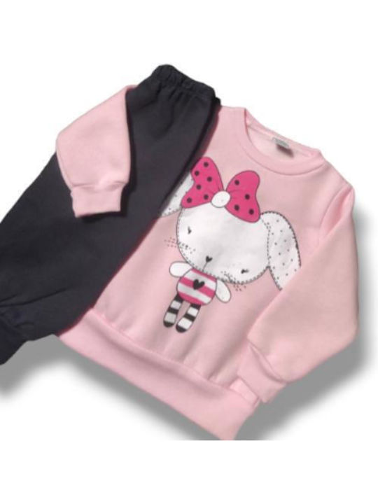 Babydom Kids Sweatpants Set Rose 2pcs