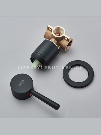 Naron Built-in Mixer & Spout Set for for Bathroom Sink Black
