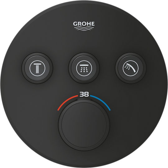 Grohe Set Mixer, Telefon & Cap Duș Îngropată pentru Duș 3 ieșiri Negru