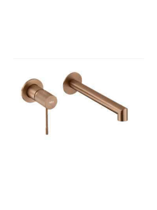 Imex Line Built-in Mixer & Spout Set for for Bathroom Sink 1 Exit Matte Rose Gold / Copper