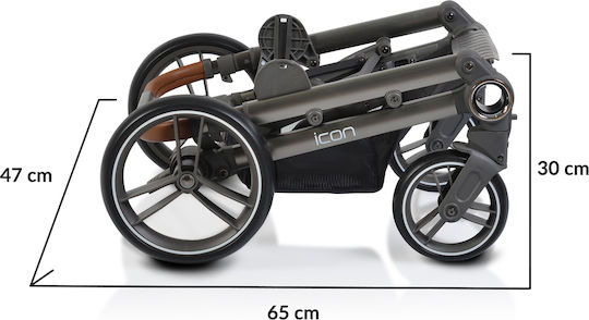 Cangaroo Icon Verstellbar 2 in 1 Baby Kinderwagen Geeignet für Neugeborene Grey