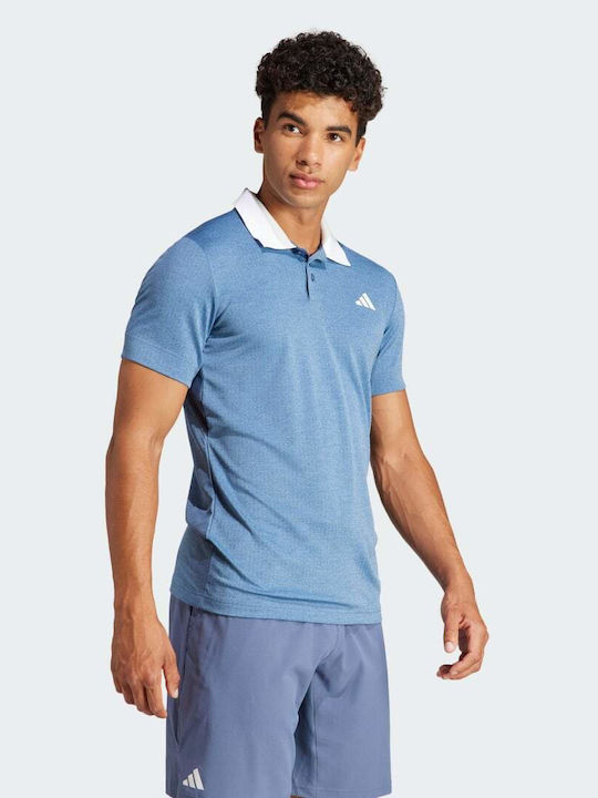 Adidas Shirt Ανδρική Αθλητική Μπλούζα Κοντομάνικη Polo Μπλε
