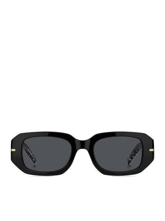 Boss Unisex Sunglasses with Black Plastic Frame and Black Lens BOSS 1608/S 807/IR