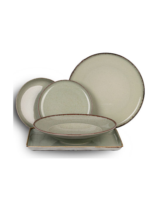 Kutahya Porselen Pearl Mood Green Porcelain Dinnerware Set 20pcs