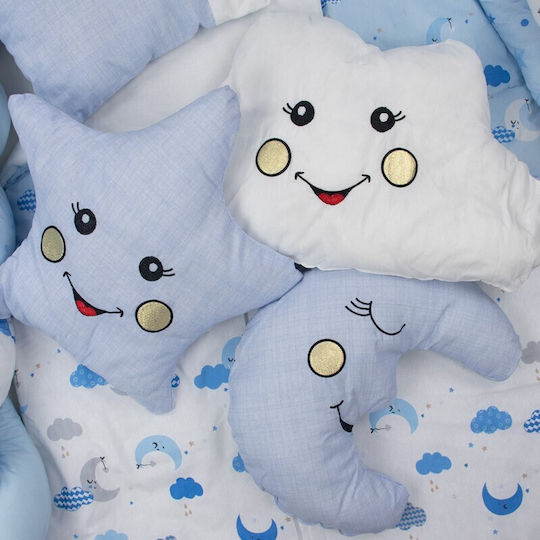 Kamtex Baby Baby Crib Bedding Set 7pcs Light Blue
