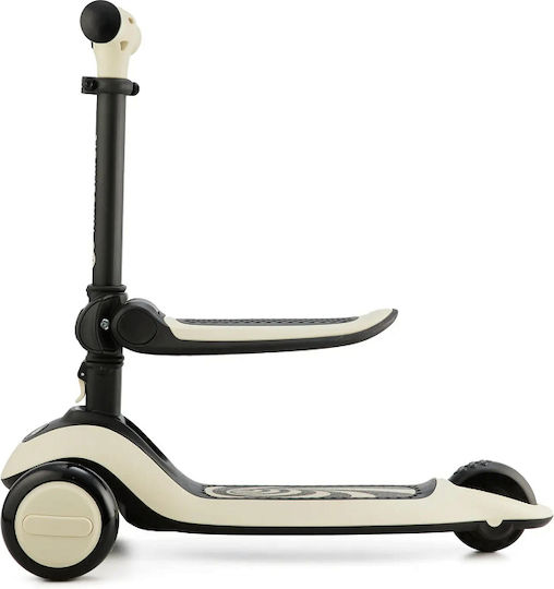 Kinderkraft Kids Scooter Halley 3-Wheel with Seat Stone White