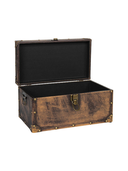 Keskor Wooden Decorative Trunk Brown 38x21x19cm