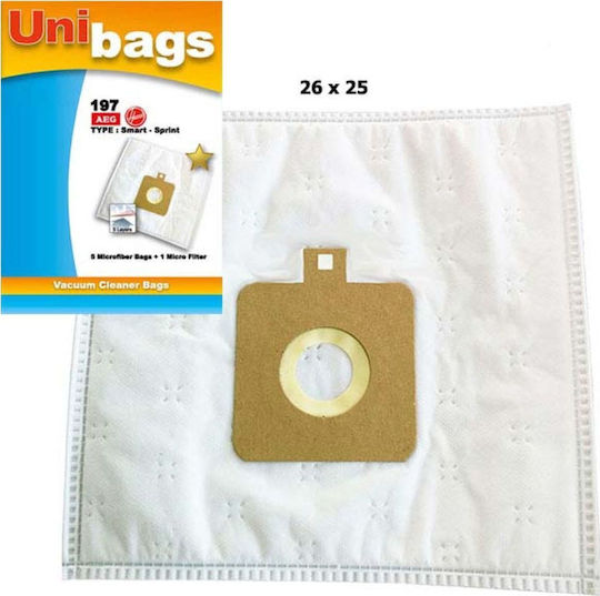 Unibags 197A Σακούλες Σκούπας 5τμχ Συμβατή με Σκούπα AEG / Electrolux / Hoover / Zanussi