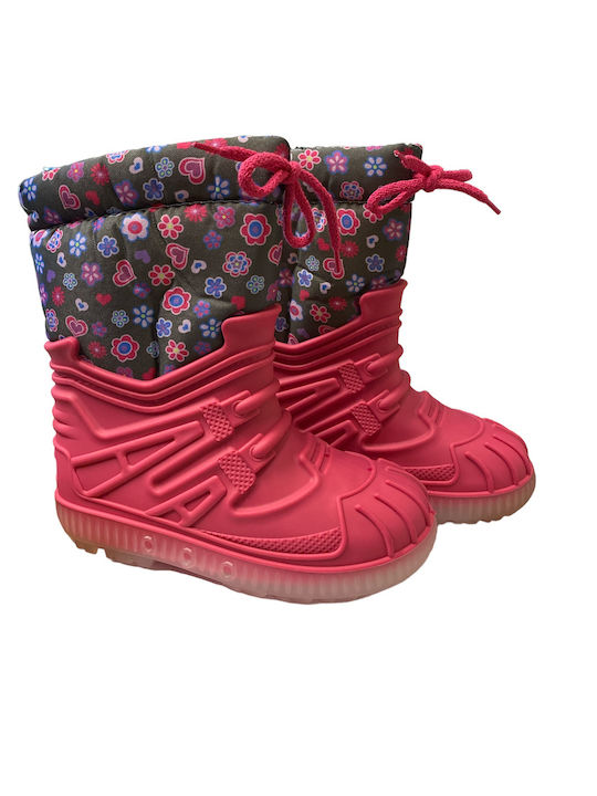 Antrin Kids Wellies with Internal Lining Fuchsia