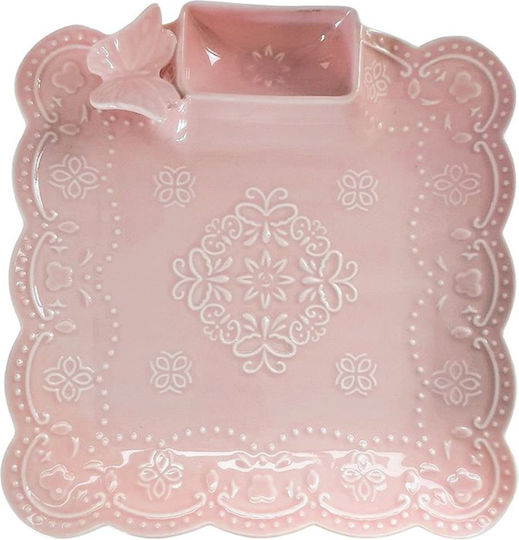 Etoile Ceramică Platou pentru aperitive Roz L27xl26xH1cm 1buc
