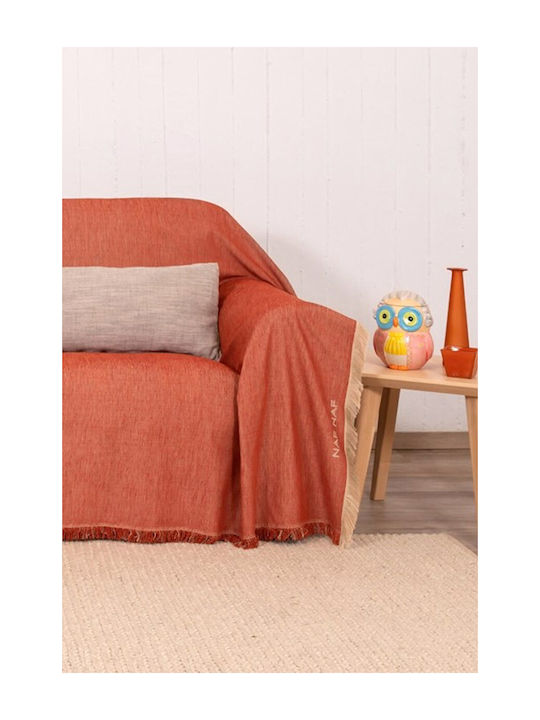 Naf Naf Three-Seater Sofa Throw Chenille 180x300cm Terra