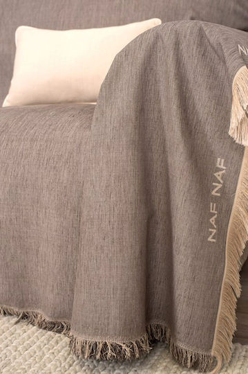 Naf Naf 358-170 Three-Seater Sofa Throw Chenille 180x300cm Brown