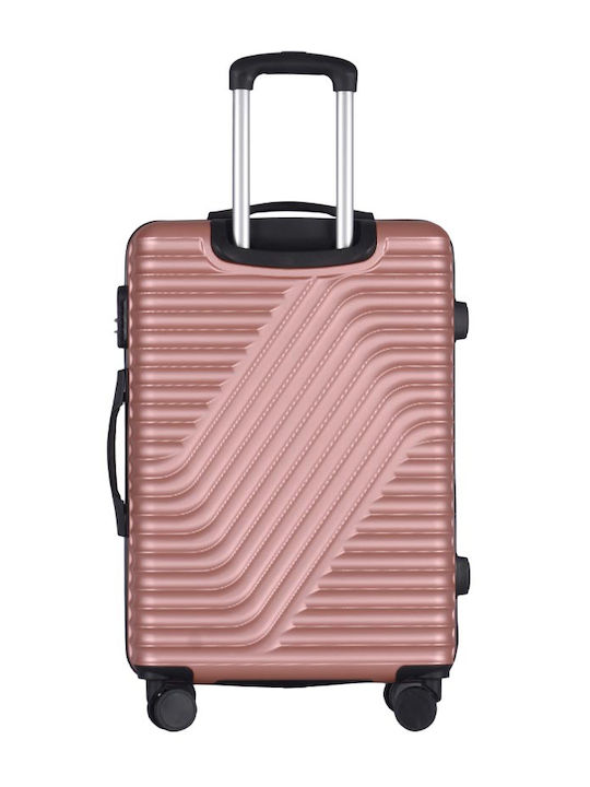 Amber Reisekoffer Hartschalen Pink/Gold mit 4 Räder Set 3Stück AM1013/3-RG