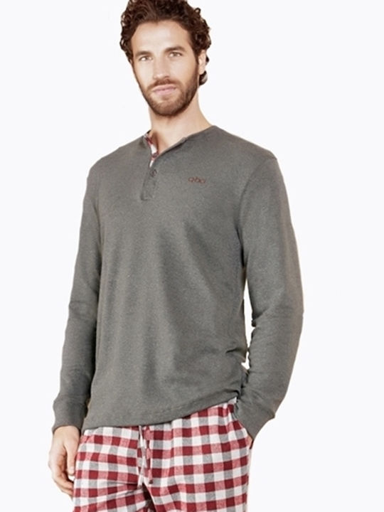 Qbo Men's Winter Checked Pajama Blouse Multicolour