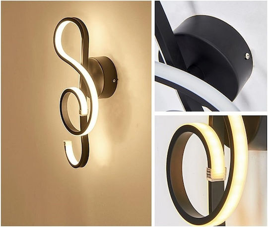 H11 Lampa De Perete Modernă Cu LED Integrat Și Lumină Alb Cald Neagră 14x14x14cm