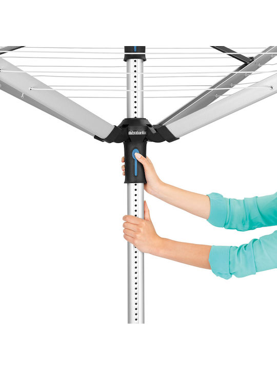 Brabantia Πτυσσόμενη Απλώστρα Δαπέδου από Μέταλλο με Μήκος Απλώματος 50m