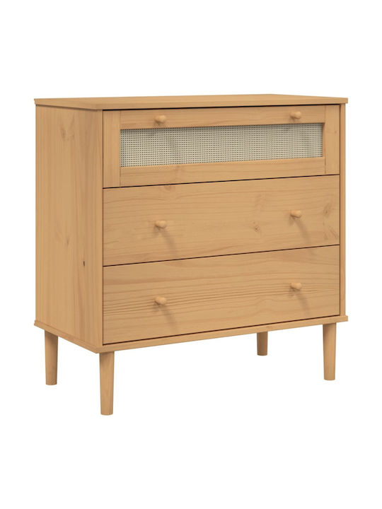 Sideboard made of Solid Wood with Drawers Coffee 80x40x80cm