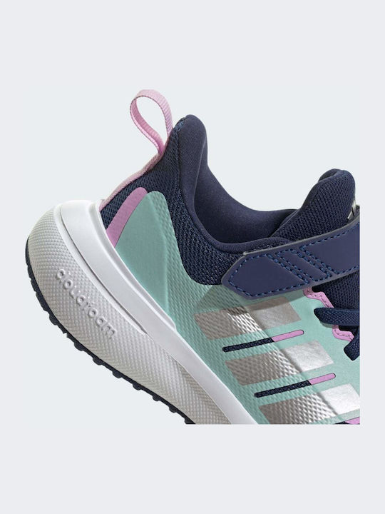 Fortarun Fortarun 2.0 Kids Sports Shoes Running with Hoop & Loop Closure Dark Blue / Silver Metallic / Semi Flash Aqua