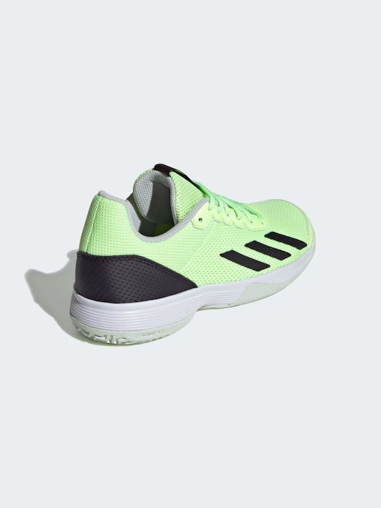 Adidas Αthletische Kinderschuhe Tennis Courtflash Green Spark / Aurora Black / Lucid Lemon