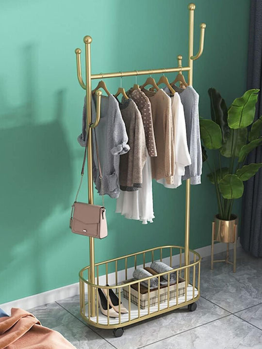 Viosarp Floor Garment Rack made of Metal Black 60x32x170cm