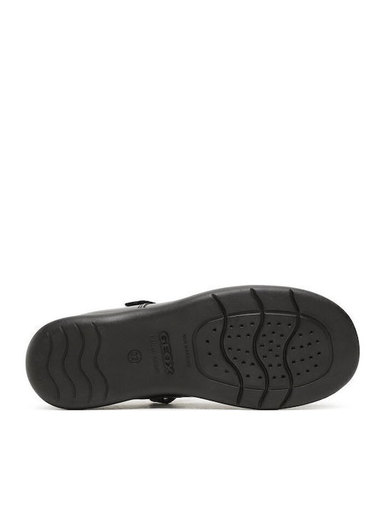 Kids Patent Leather Ballerinas J Naimara with Hoop & Loop Closure Black