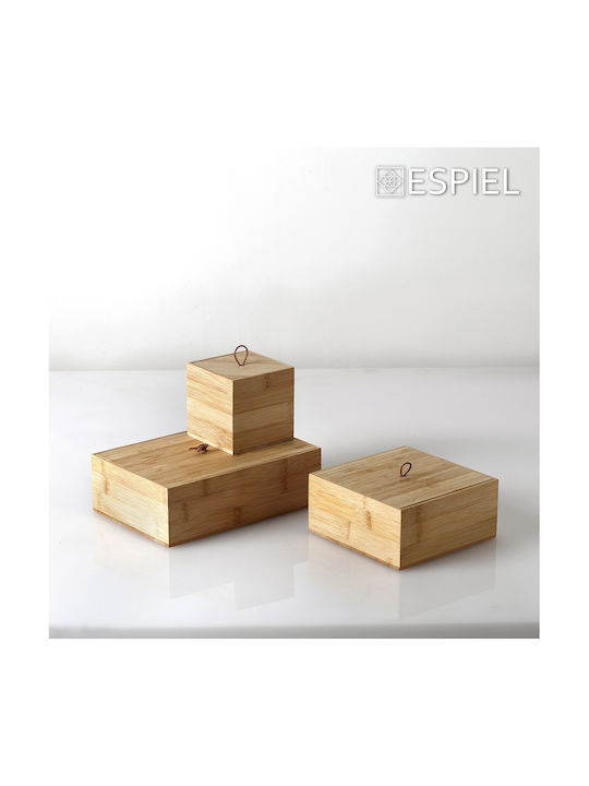 Espiel Vase General Use with Lid Wooden Brown