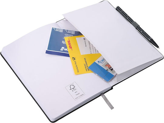 Troika Slimpad Notebook A5 with Pen Holder Black