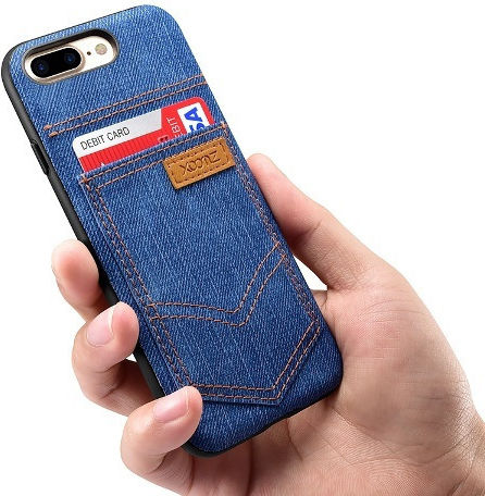 Xoomz Back Cover Piele artificială Albastru (iPhone 8/7)