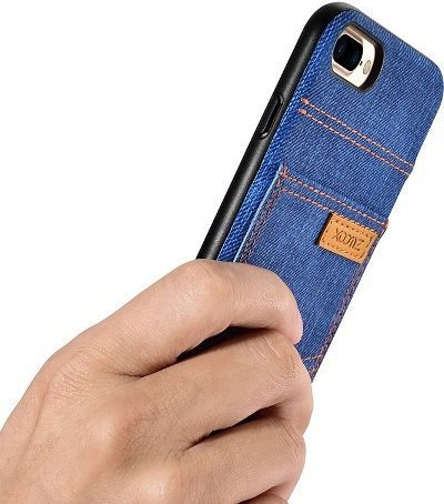 Xoomz Back Cover Piele artificială Albastru (iPhone 8/7)