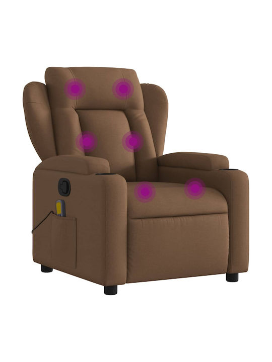 Πολυθρόνα Relax Massage με Υποπόδιο Καφέ 77x94.5x100cm