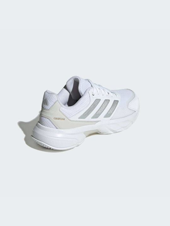 Adidas Courtjam Control 3 Γυναικεία Παπούτσια Τένις για Όλα τα Γήπεδα Λευκά